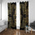 Jewish Hamsa Chai Window Curtain Gold Paisley Pattern