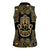 Jewish Hamsa Chai Women Sleeveless Polo Shirt Gold Paisley Pattern