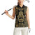 Jewish Hamsa Chai Women Sleeveless Polo Shirt Gold Paisley Pattern