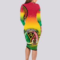 Vanuatu Long Sleeve Bodycon Dress Yumi 43 Hapi Independens Dei - Wonder Print Shop
