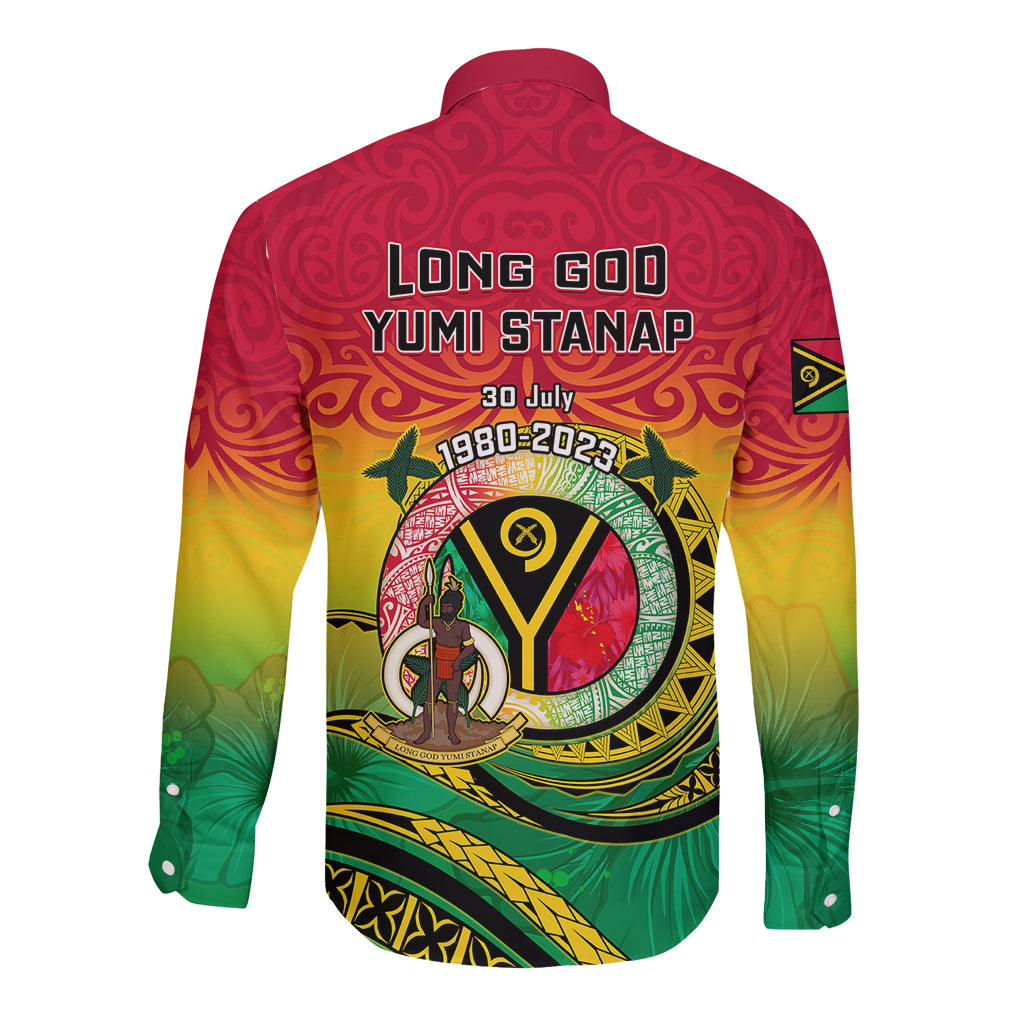 Vanuatu Long Sleeve Button Shirt Yumi 43 Hapi Independens Dei - Wonder Print Shop