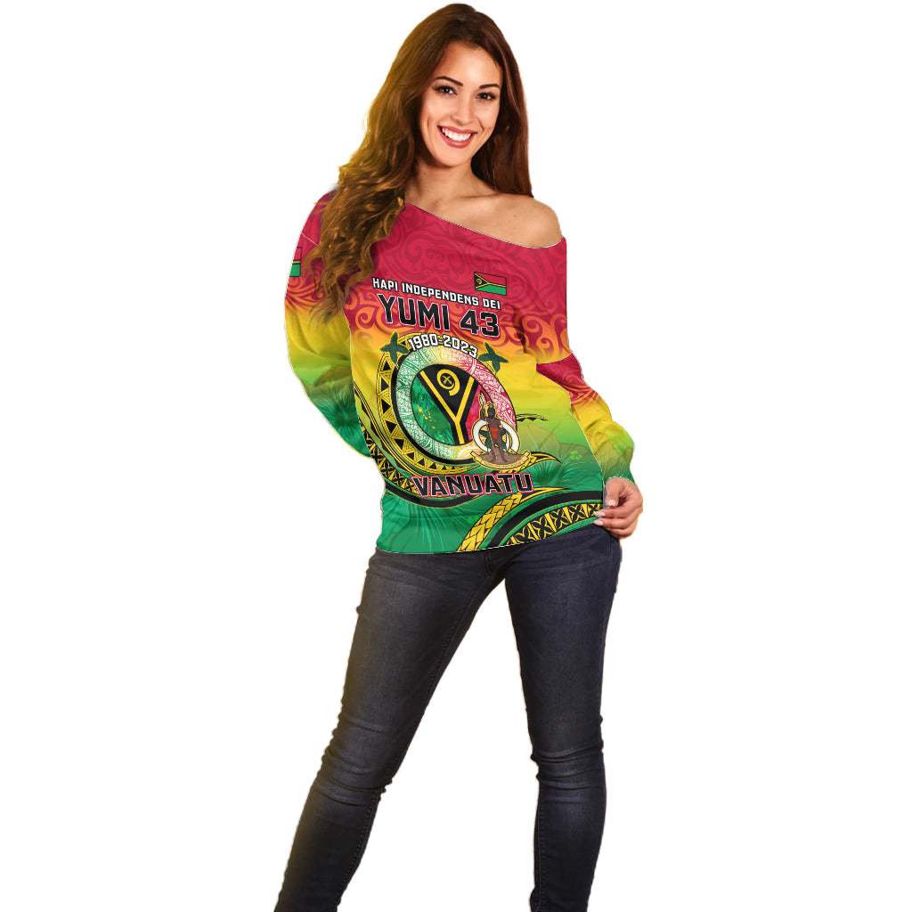 Vanuatu Off Shoulder Sweater Yumi 43 Hapi Independens Dei - Wonder Print Shop
