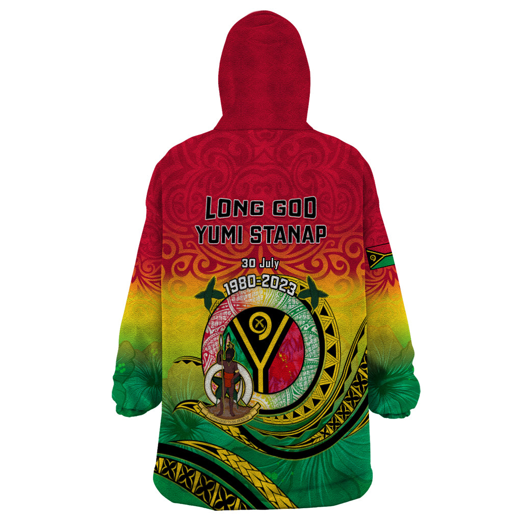 Vanuatu Wearable Blanket Hoodie Yumi 43 Hapi Independens Dei - Wonder Print Shop