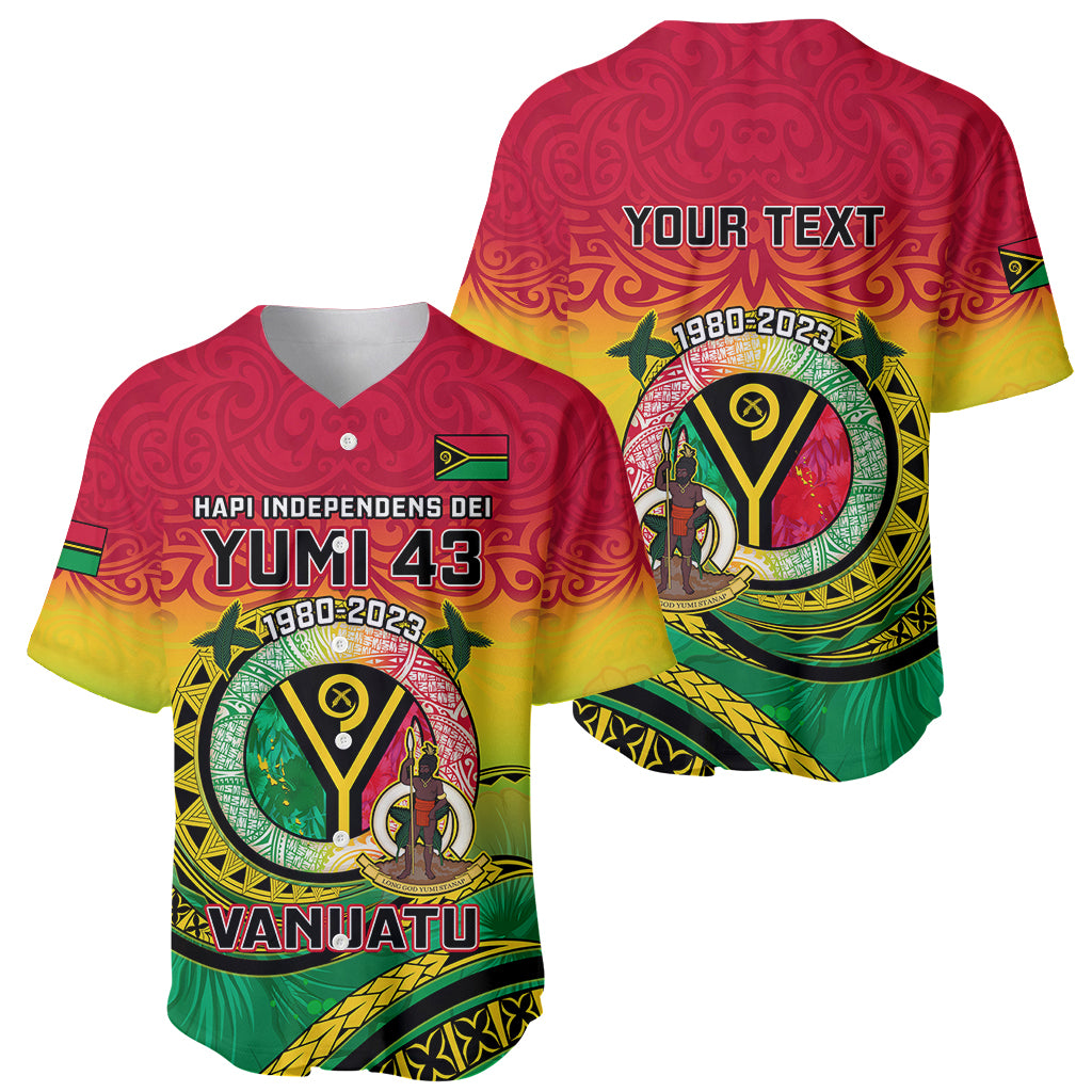 Personalised Vanuatu Baseball Jersey Yumi 43 Hapi Independens Dei - Wonder Print Shop
