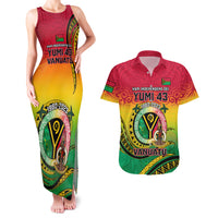 Personalised Vanuatu Couples Matching Tank Maxi Dress And Hawaiian Shirt Yumi 43 Hapi Independens Dei - Wonder Print Shop