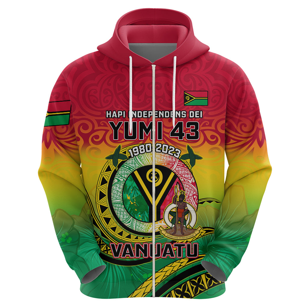 Personalised Vanuatu Hoodie Yumi 43 Hapi Independens Dei - Wonder Print Shop