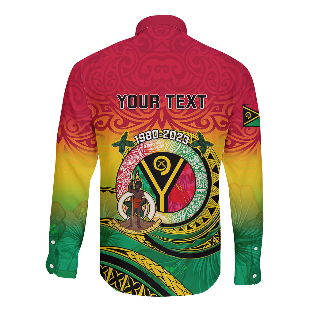 Personalised Vanuatu Long Sleeve Button Shirt Yumi 43 Hapi Independens Dei - Wonder Print Shop