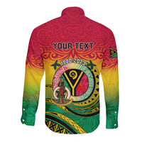 Personalised Vanuatu Long Sleeve Button Shirt Yumi 43 Hapi Independens Dei - Wonder Print Shop