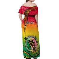 Personalised Vanuatu Off Shoulder Maxi Dress Yumi 43 Hapi Independens Dei - Wonder Print Shop
