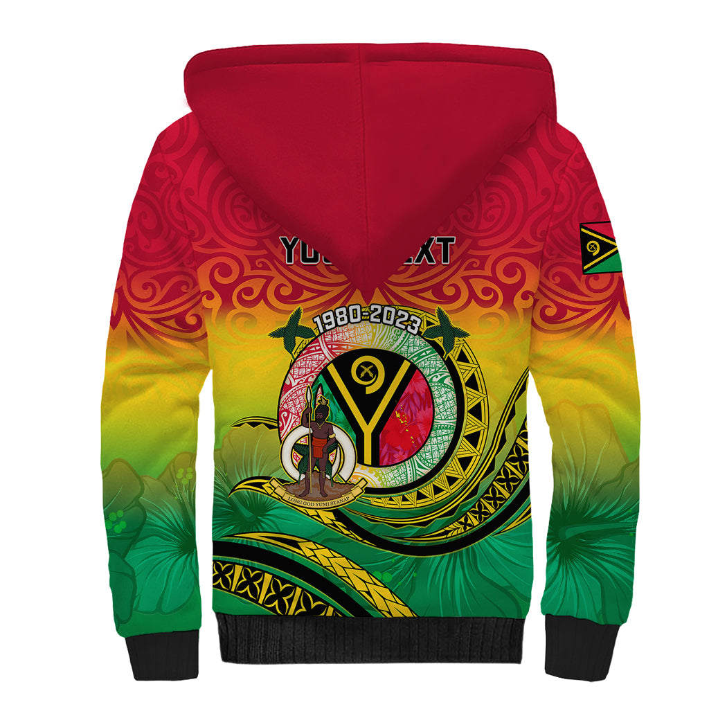 Personalised Vanuatu Sherpa Hoodie Yumi 43 Hapi Independens Dei - Wonder Print Shop