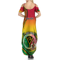 Personalised Vanuatu Summer Maxi Dress Yumi 43 Hapi Independens Dei - Wonder Print Shop