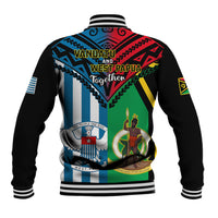 Vanuatu And West Papua Baseball Jacket Coat Of Arms Mix Flag Style - Wonder Print Shop