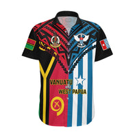 Vanuatu And West Papua Hawaiian Shirt Coat Of Arms Mix Flag Style - Wonder Print Shop