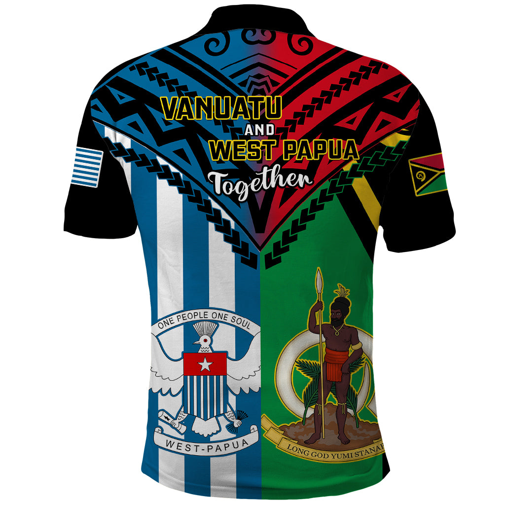 Vanuatu And West Papua Polo Shirt Coat Of Arms Mix Flag Style - Wonder Print Shop