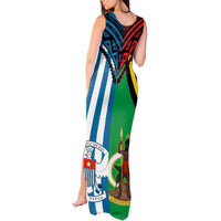 Vanuatu And West Papua Tank Maxi Dress Coat Of Arms Mix Flag Style - Wonder Print Shop