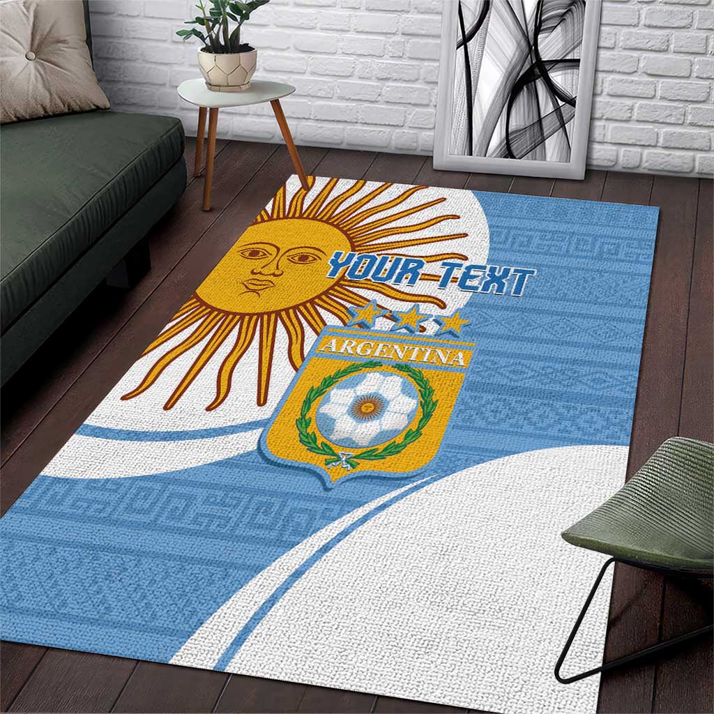 Custom Argentina Football Area Rug Vamos La Albiceleste - Sky Blue Version - Wonder Print Shop