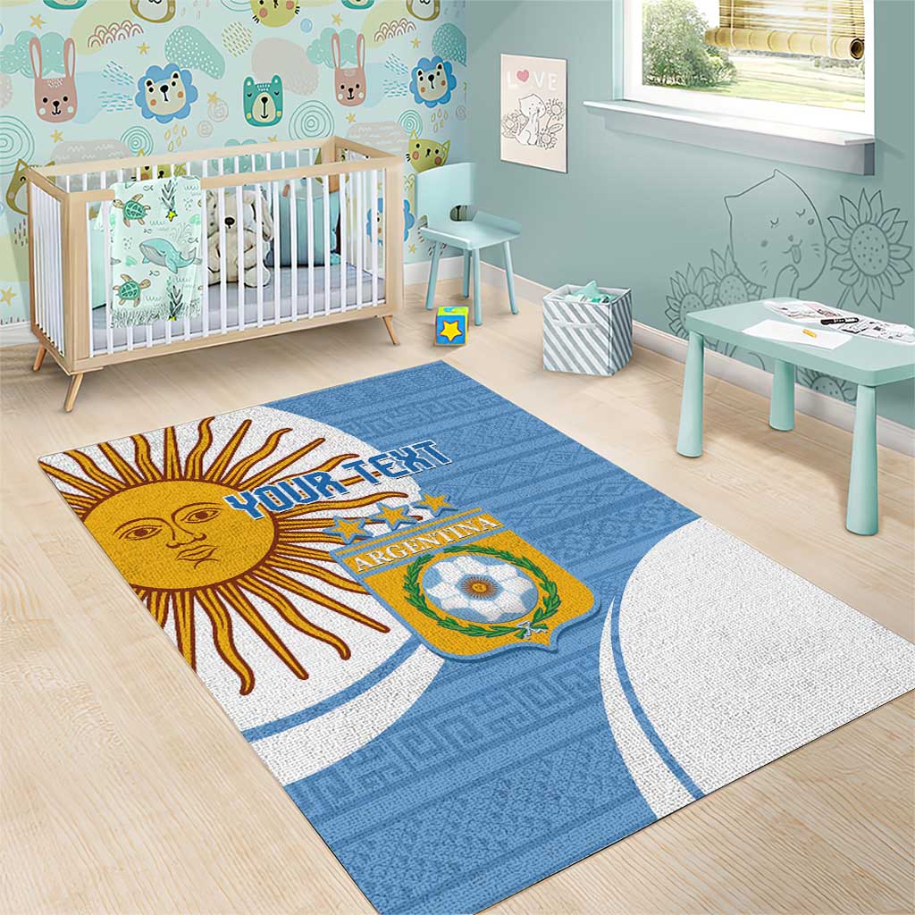 Custom Argentina Football Area Rug Vamos La Albiceleste - Sky Blue Version - Wonder Print Shop