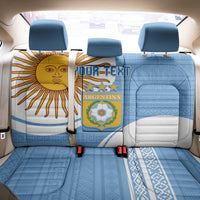 Custom Argentina Football Back Car Seat Cover Vamos La Albiceleste - Sky Blue Version - Wonder Print Shop