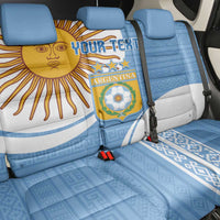 Custom Argentina Football Back Car Seat Cover Vamos La Albiceleste - Sky Blue Version - Wonder Print Shop
