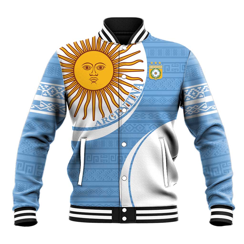 Custom Argentina Football Baseball Jacket Vamos La Albiceleste - Sky Blue Version - Wonder Print Shop