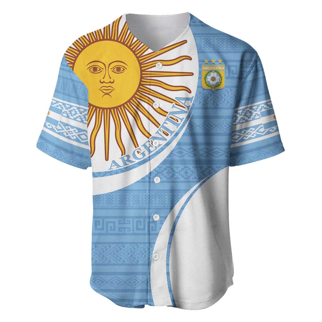 Custom Argentina Football Baseball Jersey Vamos La Albiceleste - Sky Blue Version - Wonder Print Shop