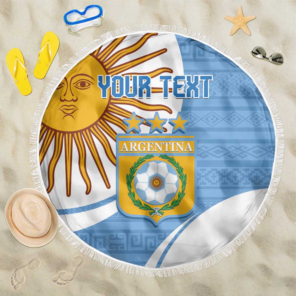 Custom Argentina Football Beach Blanket Vamos La Albiceleste - Sky Blue Version - Wonder Print Shop