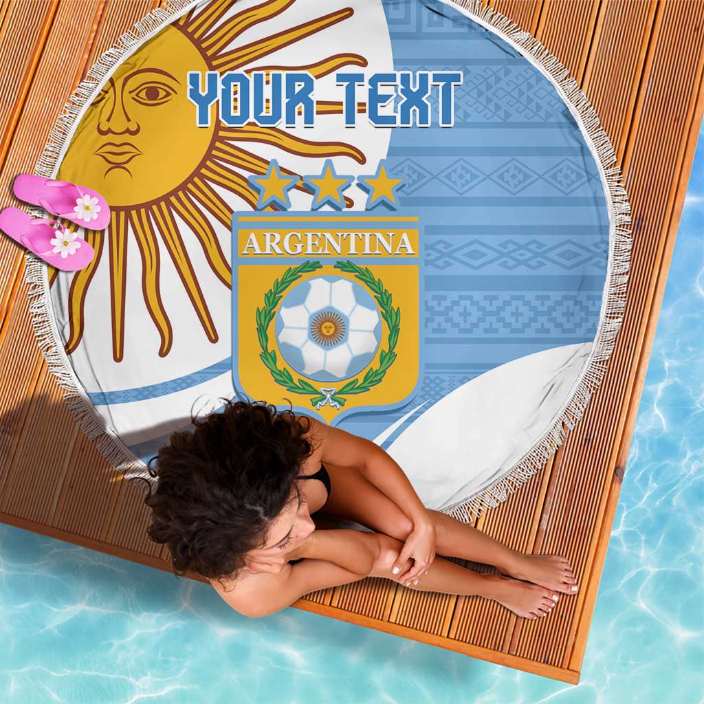 Custom Argentina Football Beach Blanket Vamos La Albiceleste - Sky Blue Version - Wonder Print Shop