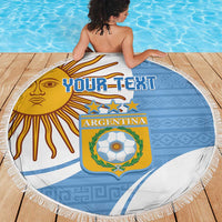 Custom Argentina Football Beach Blanket Vamos La Albiceleste - Sky Blue Version - Wonder Print Shop
