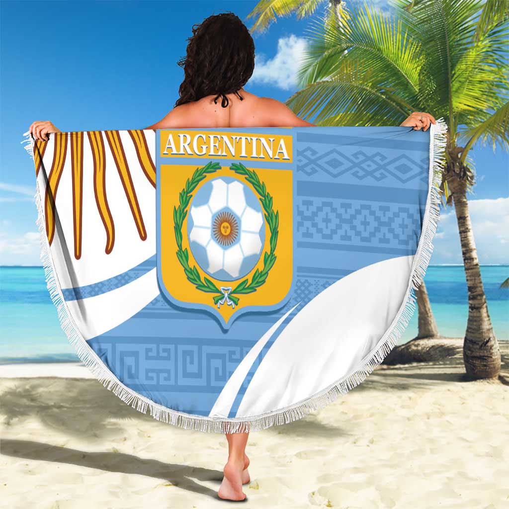 Custom Argentina Football Beach Blanket Vamos La Albiceleste - Sky Blue Version - Wonder Print Shop