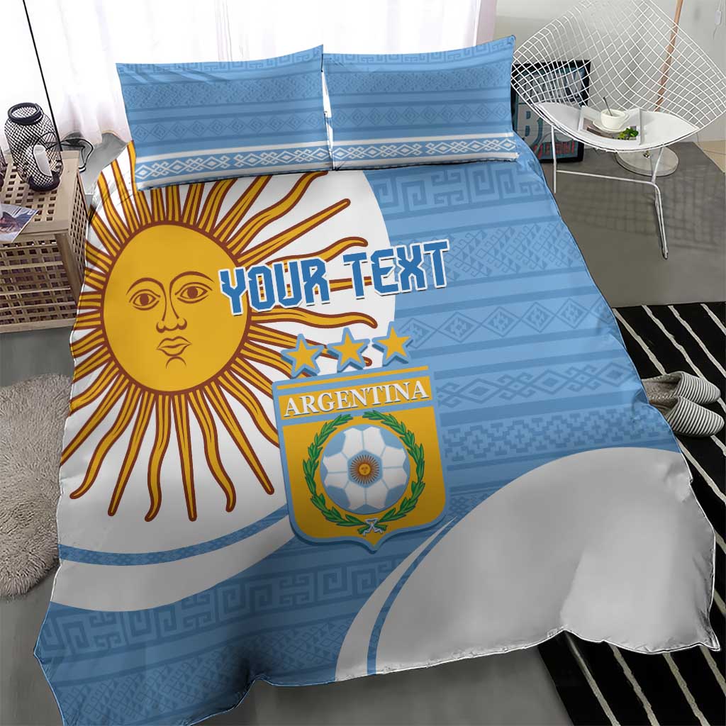 Custom Argentina Football Bedding Set Vamos La Albiceleste - Sky Blue Version - Wonder Print Shop