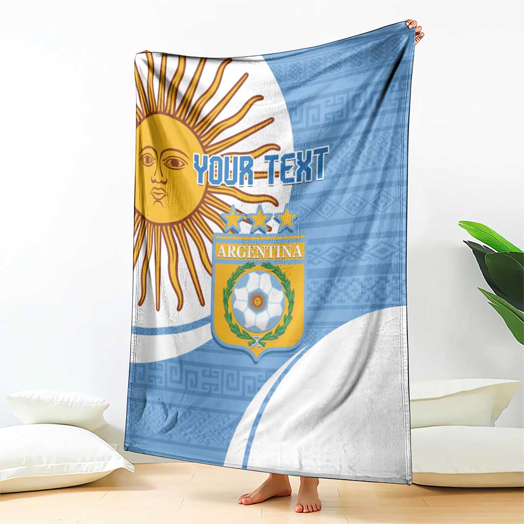 Custom Argentina Football Blanket Vamos La Albiceleste - Sky Blue Version