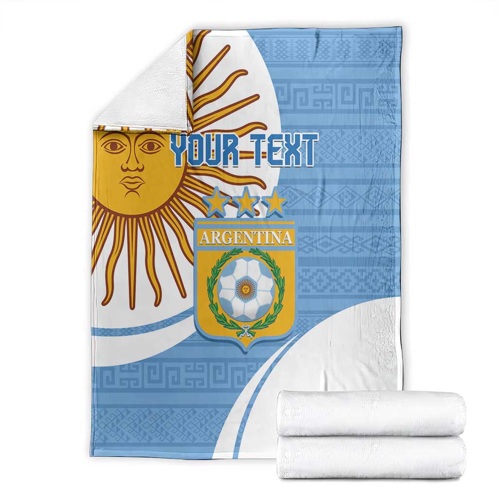 Custom Argentina Football Blanket Vamos La Albiceleste - Sky Blue Version