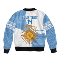 Custom Argentina Football Bomber Jacket Vamos La Albiceleste - Sky Blue Version - Wonder Print Shop