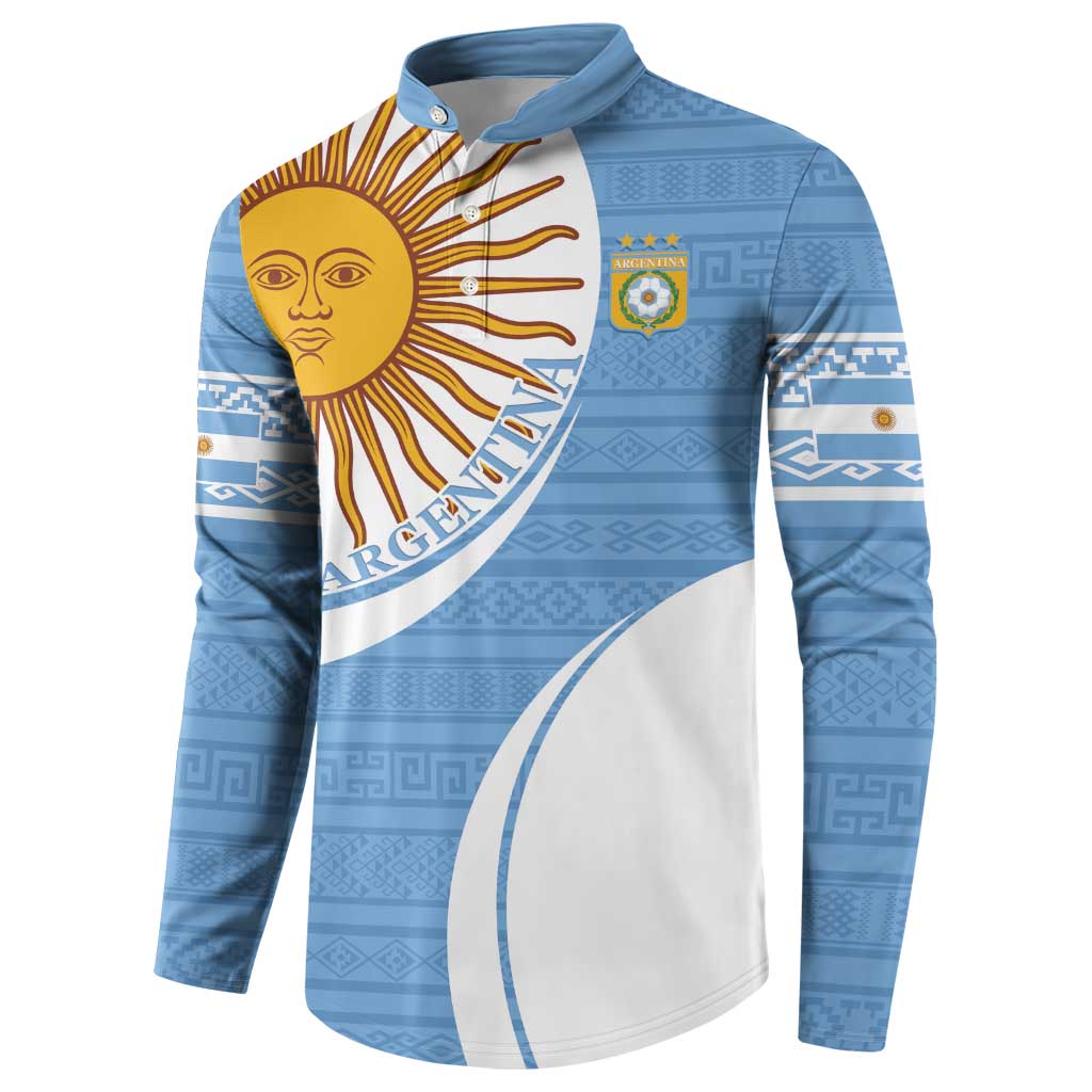 Custom Argentina Football Button Sweatshirt Vamos La Albiceleste - Sky Blue Version - Wonder Print Shop