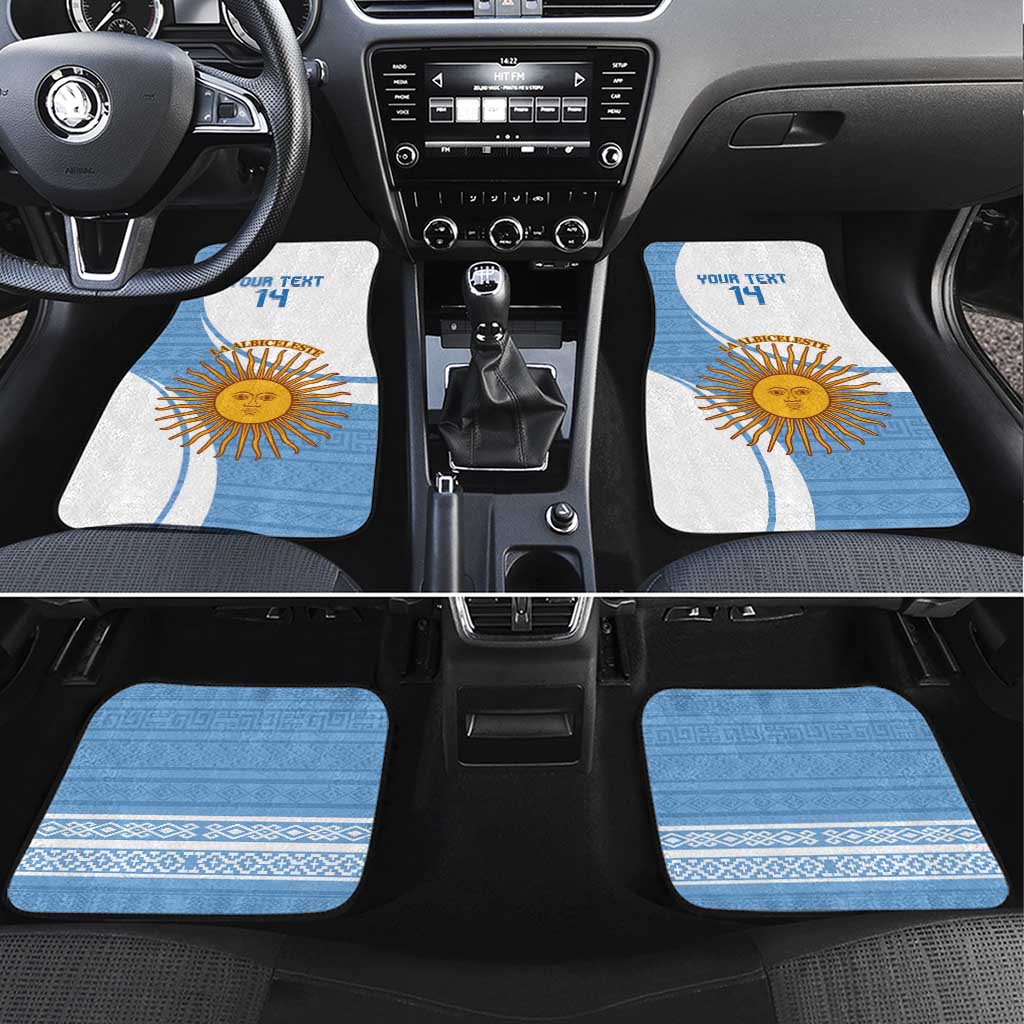 Custom Argentina Football Car Mats Vamos La Albiceleste - Sky Blue Version - Wonder Print Shop
