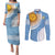 Custom Argentina Football Couples Matching Puletasi and Long Sleeve Button Shirt Vamos La Albiceleste - Sky Blue Version - Wonder Print Shop