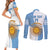 Custom Argentina Football Couples Matching Short Sleeve Bodycon Dress and Long Sleeve Button Shirt Vamos La Albiceleste - Sky Blue Version - Wonder Print Shop