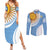 Custom Argentina Football Couples Matching Summer Maxi Dress and Long Sleeve Button Shirt Vamos La Albiceleste - Sky Blue Version - Wonder Print Shop