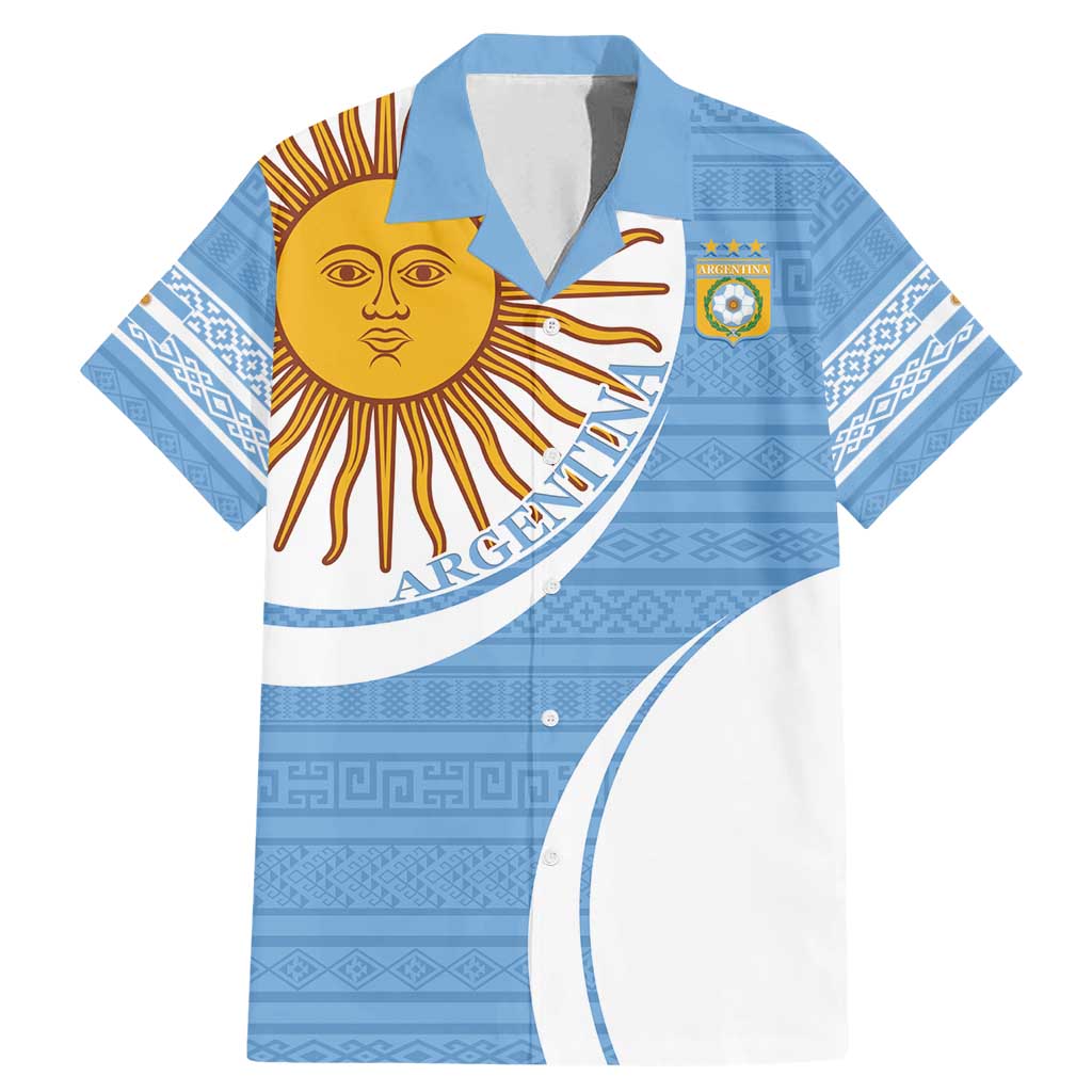 Custom Argentina Football Family Matching Mermaid Dress and Hawaiian Shirt Vamos La Albiceleste - Sky Blue Version - Wonder Print Shop