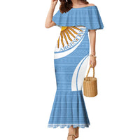 Custom Argentina Football Family Matching Mermaid Dress and Hawaiian Shirt Vamos La Albiceleste - Sky Blue Version - Wonder Print Shop