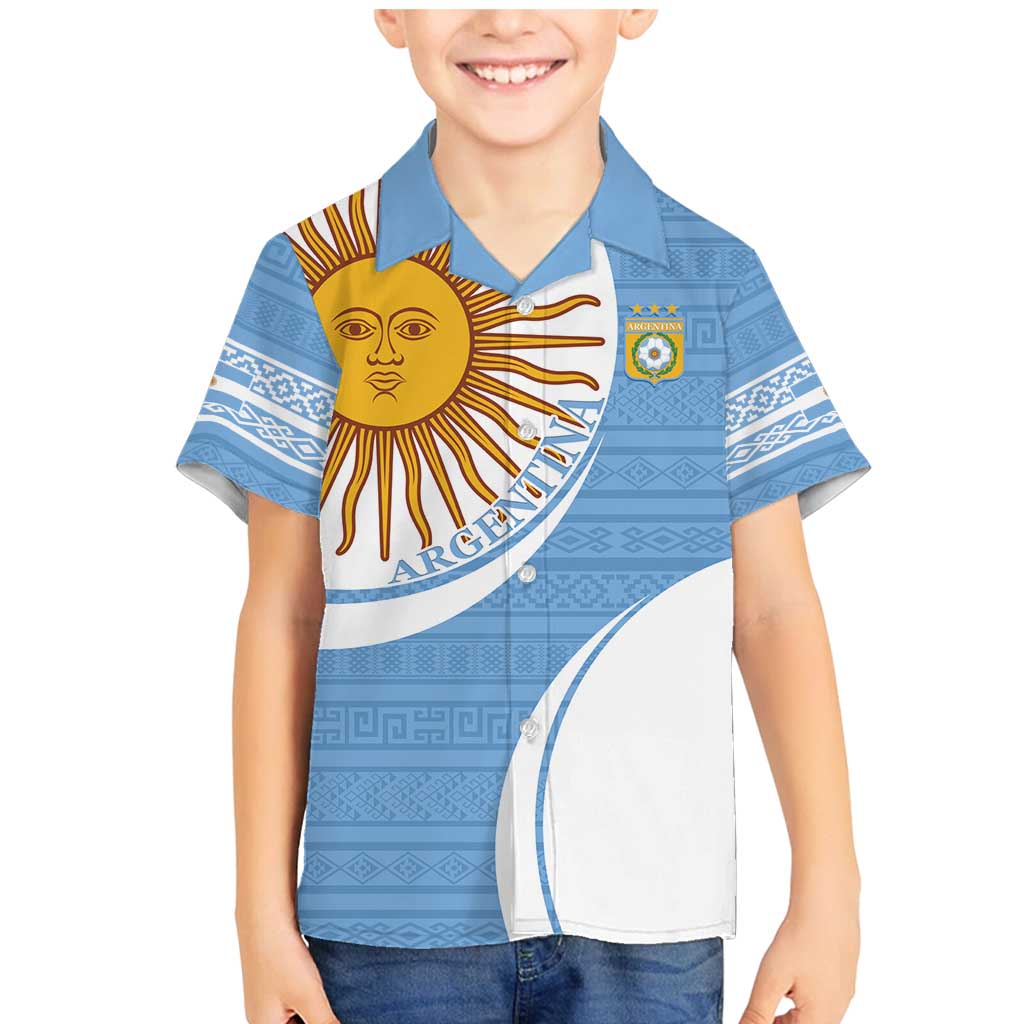 Custom Argentina Football Family Matching Mermaid Dress and Hawaiian Shirt Vamos La Albiceleste - Sky Blue Version - Wonder Print Shop