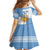 Custom Argentina Football Family Matching Off The Shoulder Long Sleeve Dress and Hawaiian Shirt Vamos La Albiceleste - Sky Blue Version - Wonder Print Shop