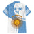 Custom Argentina Football Family Matching Off Shoulder Short Dress and Hawaiian Shirt Vamos La Albiceleste - Sky Blue Version - Wonder Print Shop