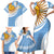 Custom Argentina Football Family Matching Short Sleeve Bodycon Dress and Hawaiian Shirt Vamos La Albiceleste - Sky Blue Version - Wonder Print Shop