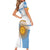 Custom Argentina Football Family Matching Short Sleeve Bodycon Dress and Hawaiian Shirt Vamos La Albiceleste - Sky Blue Version - Wonder Print Shop