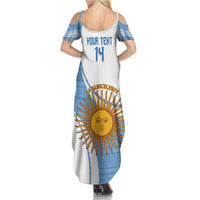 Custom Argentina Football Family Matching Summer Maxi Dress and Hawaiian Shirt Vamos La Albiceleste - Sky Blue Version - Wonder Print Shop