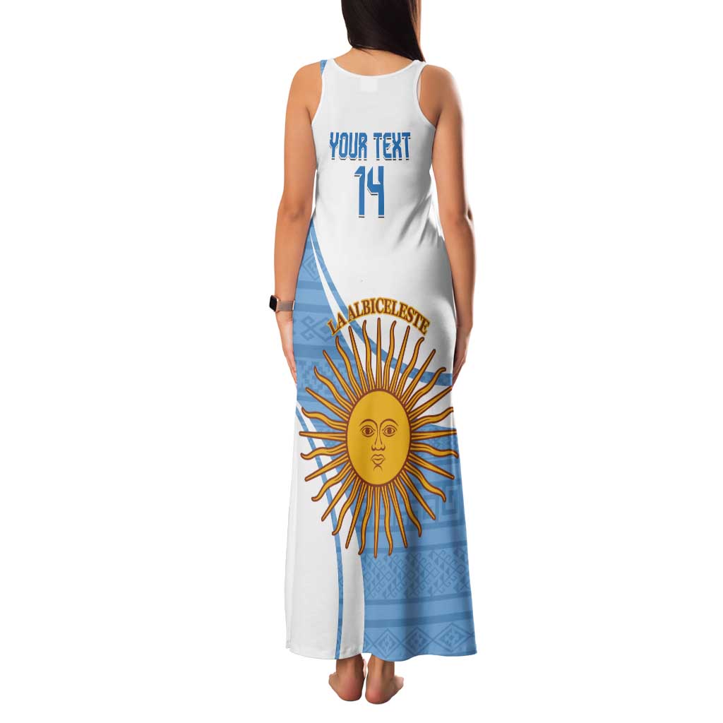 Custom Argentina Football Family Matching Tank Maxi Dress and Hawaiian Shirt Vamos La Albiceleste - Sky Blue Version - Wonder Print Shop