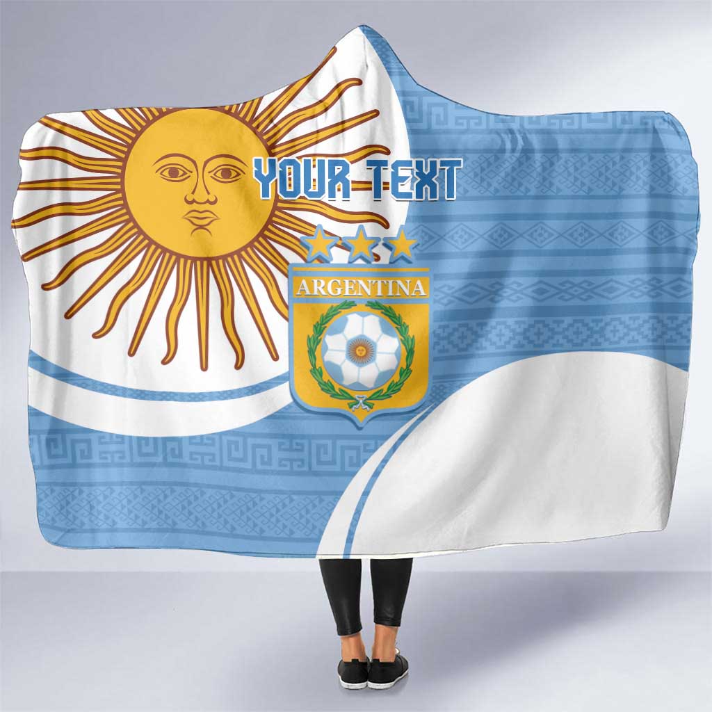 Custom Argentina Football Hooded Blanket Vamos La Albiceleste - Sky Blue Version
