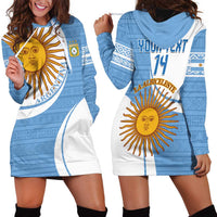 Custom Argentina Football Hoodie Dress Vamos La Albiceleste - Sky Blue Version - Wonder Print Shop
