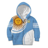 Custom Argentina Football Kid Hoodie Vamos La Albiceleste - Sky Blue Version - Wonder Print Shop